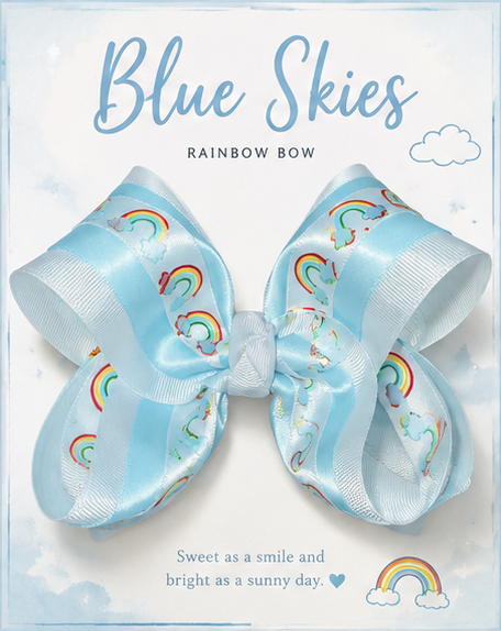 4” Blue Skies Bow
